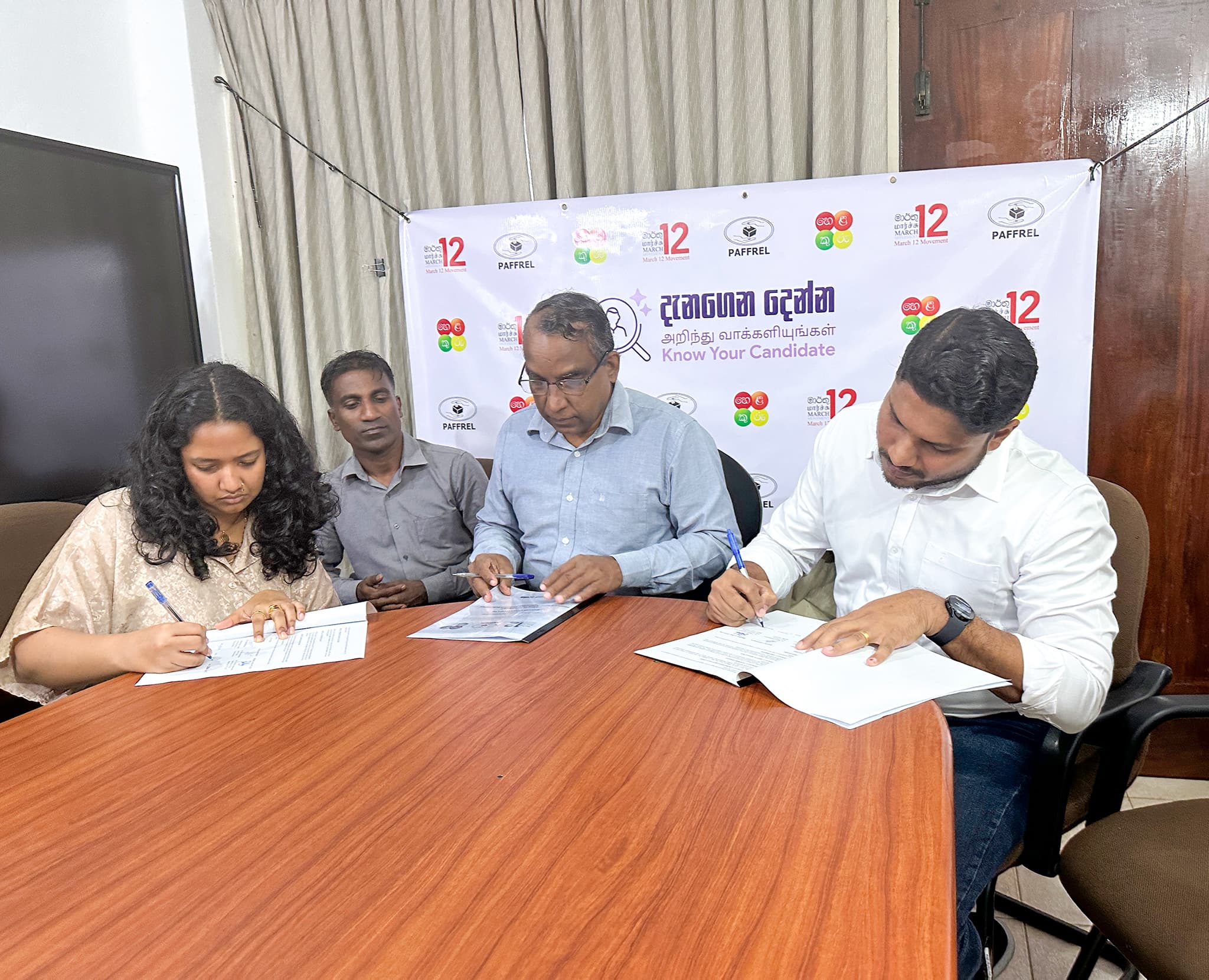 PAFFREL, March 12 Movement, and Helakuru Institute Signed MoU to Publish Candidate Information for 2024 Parliamentary Elections - image 6